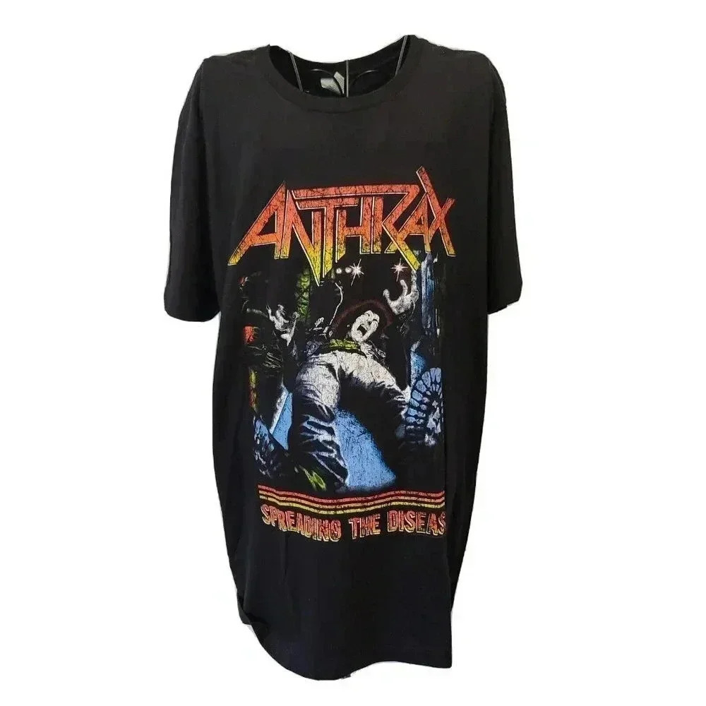 Anthrax Spreading The Disease T-Shirt Large NWOT Pacific Black 100% Cotton Rock